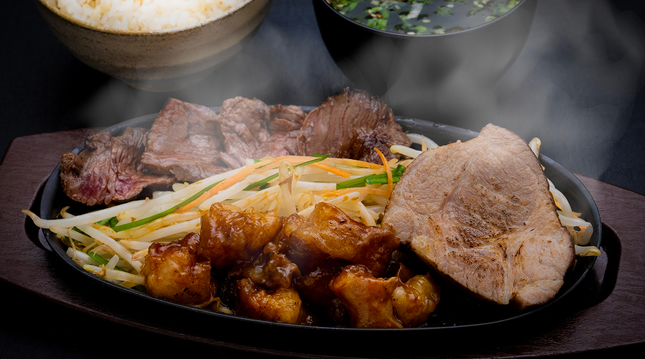 肉やまだ定食（全部のせ）